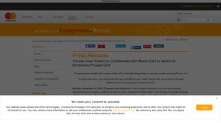 Thomas Cook (India) Ltd. collaborates with MasterCard to launch its ...