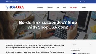 Borderlinx suspended? Ship with ShopUSA.com!