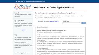 Borders College - Online Applications