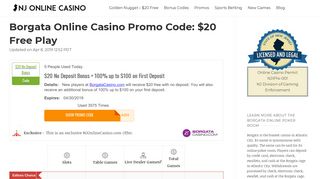 Borgata Online Casino Promo Code for NJ 2019 - NJ online casinos