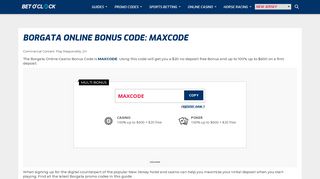 Borgata Online Bonus Code | MAXCODE | $20 Free + 100% up to $600