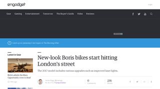 New-look Boris bikes start hitting London's street - Engadget