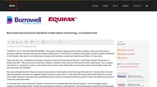 Borrowell launches free Equifax® credit report monitoring, a Canadian ...
