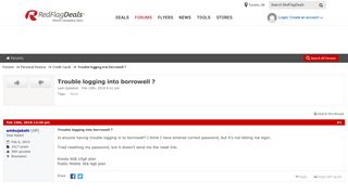 Trouble logging into borrowell ? - RedFlagDeals.com Forums