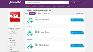 $30 Off Borrow Lenses Coupon, Promo Codes - RetailMeNot