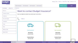 Contact us | Budget Insurance