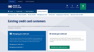 Bank of Scotland | Credit Cards | Existing Customers