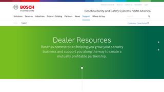 dealer resources | Bosch Security and Safety Systems North America
