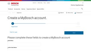 My Bosch Customer Registration - Bosch Home