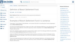 Bosch Settlement Fund - Law Insider