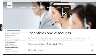 Incentives and discounts - Bose