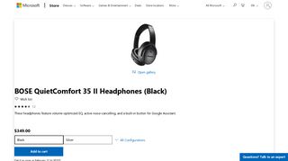 Buy Bose QuietComfort 35 II Wireless Headphones - Microsoft Store