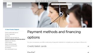 Payment methods and financing options - Bose