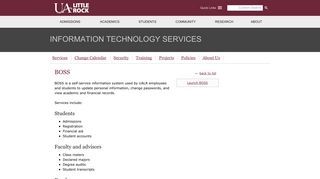 Application: BOSS - University of Arkansas at Little Rock