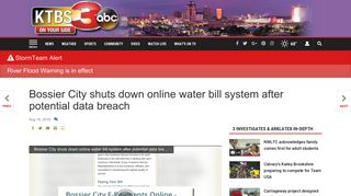 Bossier City shuts down online water bill system after potential data ...