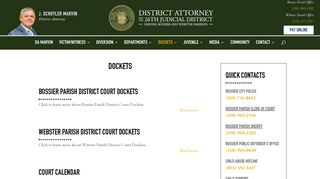Dockets - Bossier Parish District Attorney's Office