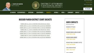 Bossier Parish District Court Dockets