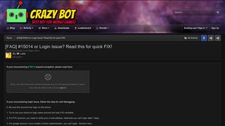 [FAQ] #15014 or Login Issue? Read this for quick FIX! - Crazybot ...