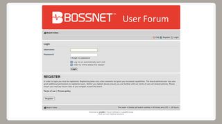 BOSSnet Users Community • User Control Panel • Login