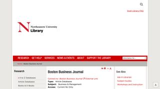 Boston Business Journal | Northeastern University Libraries