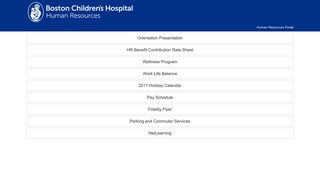 Boston Children's Hospital Human Resources Portal