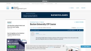 Boston University CFP Course | Wealth Management