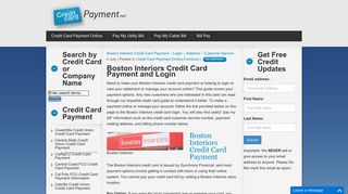 Boston Interiors Credit Card Payment and Login
