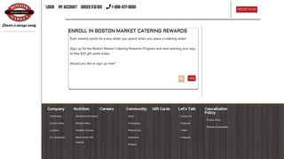 Enroll in Boston Market Catering Rewards