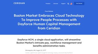 Boston Market Embraces Cloud Technology | Dayforce HCM - Ceridian