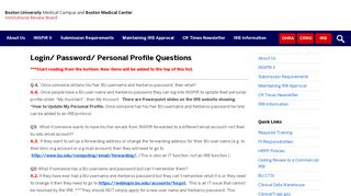 Login/ Password/ Personal Profile Questions - Boston University ...