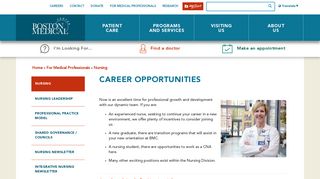 Career Opportunities | Boston Medical Center