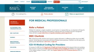 For Medical Professionals | Boston Medical Center