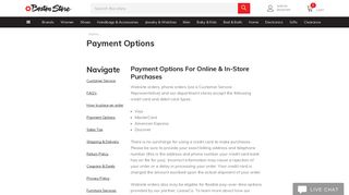 Payment Options - Boston Store