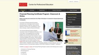Financial Planning Program Classroom and Online - Boston University ...