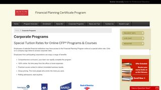 Corporate Program: Online CFP® Programs & Courses - Boston ...