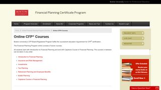 Online CFP® Courses: BU's Financial Planning Courses Online