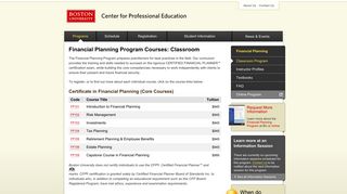 Financial Planning Program Courses Classroom - Boston University ...