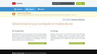 Check email on your computer or mobile device ... - Boston University