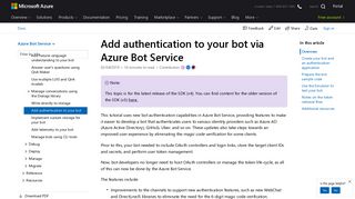 Add authentication to your bot via Azure Bot Service - Microsoft Docs