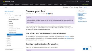 Secure your bot - Bot Service | Microsoft Docs