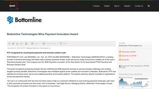 Bottomline Technologies Wins Payment Innovation Award Nasdaq ...
