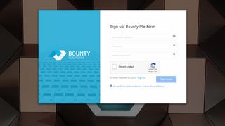 Sign up, Bounty Platform