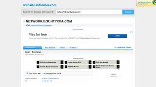 network.bountycpa.com at WI. Login - Bountycpa - Website Informer