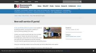 New self-service IT portal | Bournemouth University