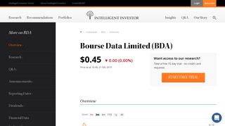 Bourse Data Limited (ASX:BDA) - Share Price and Dividend Yield ...