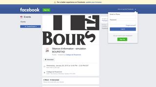 Séance d'information - simulation BOURSTAD - Facebook