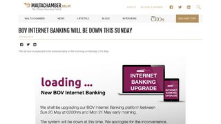 BOV Internet Banking Will Be Down This Sunday - Malta Chamber of ...