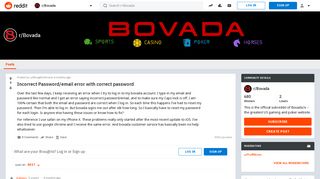 Incorrect Password/email error with correct password : Bovada - Reddit