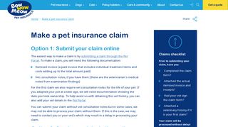 Make a pet insurance claim - Bow Wow Meow Pet Insurance