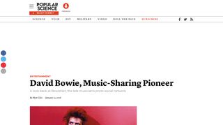 David Bowie, Music-Sharing Pioneer | Popular Science